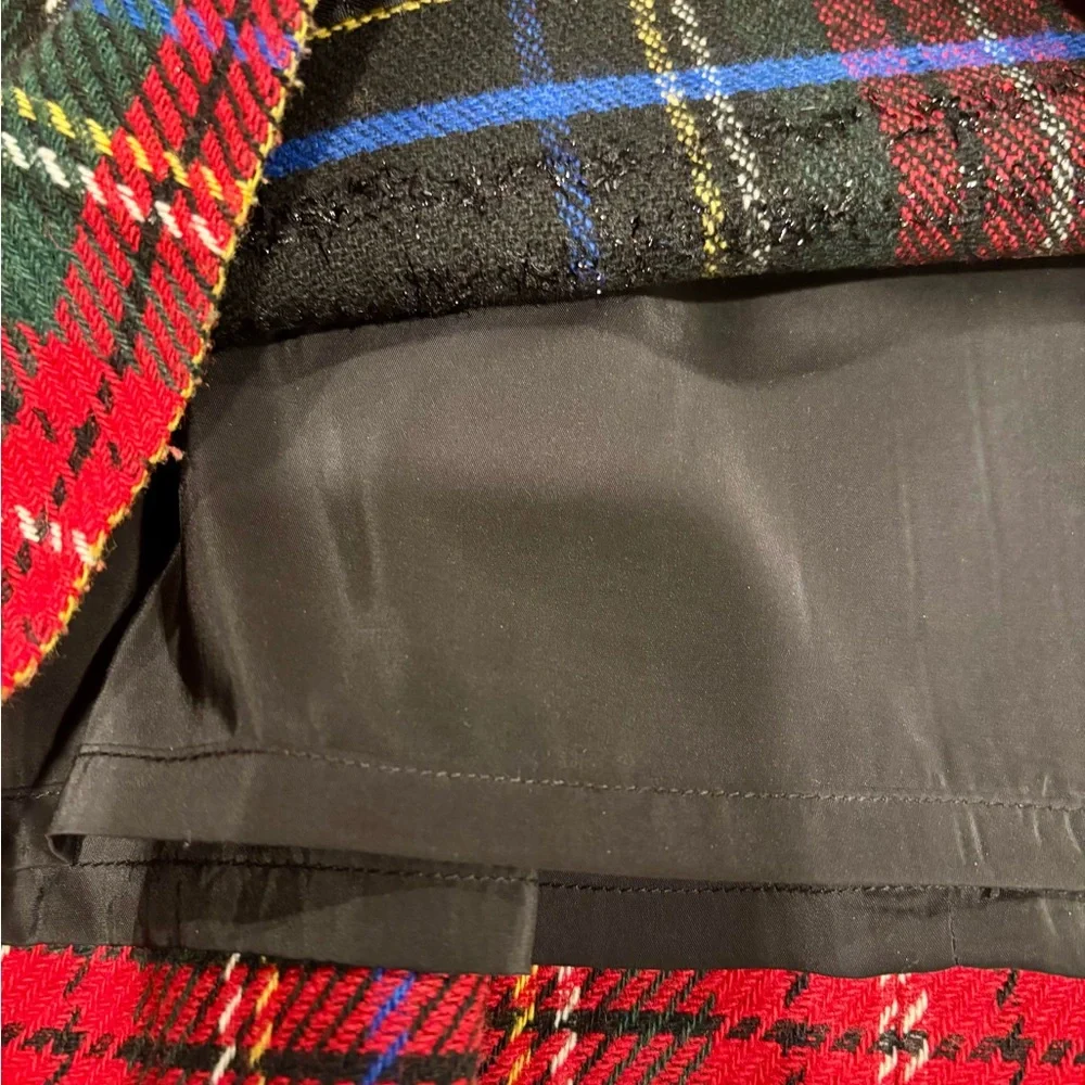 Plaid Tartan J.Crew Red, Green, Blue and Black Sparkle Mini Skirt - Picture 5 of 7